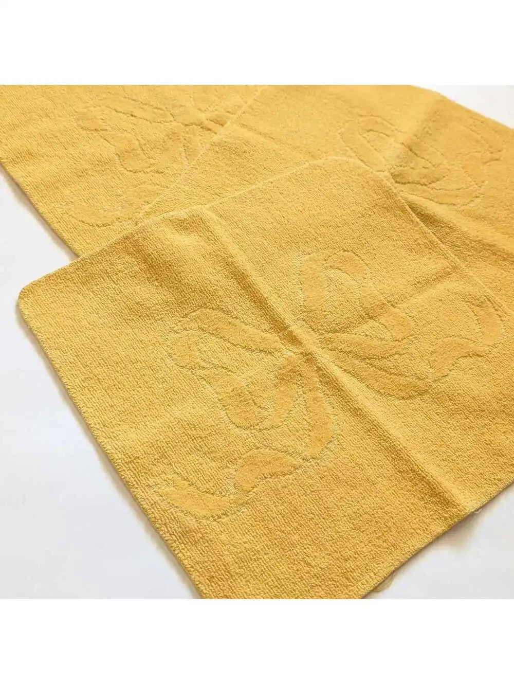 Vintage Cannon Marigold Yellow Washcloth Set with Bow Detail